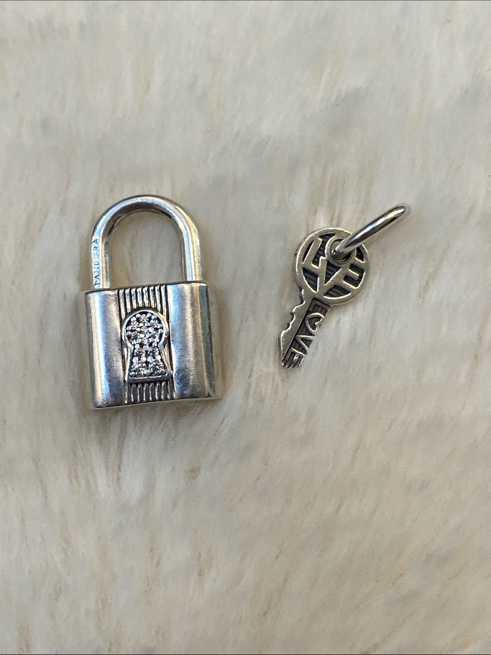 Padlock and Key Dangle Charm